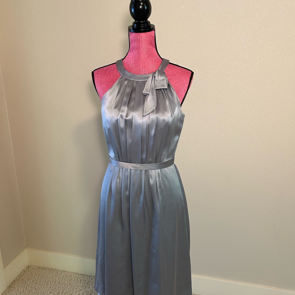 Melissa Sweet Elegant Silver Satin Dress